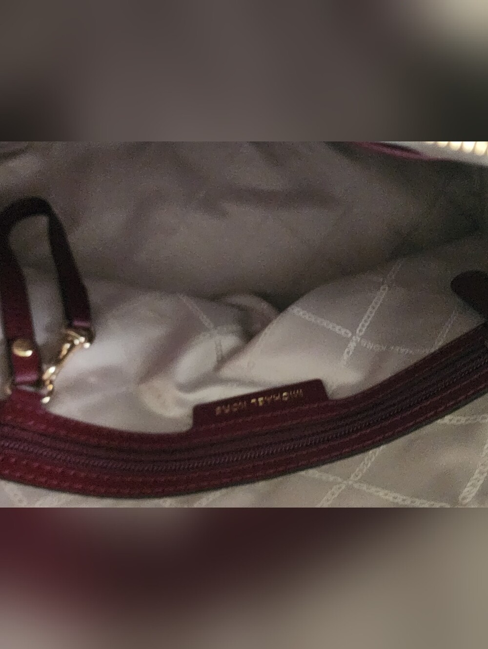 ‼️ON SALE‼️New Michael Kors Wine Pebbled Leather Crossbody Satchel - Picture 8 of 10